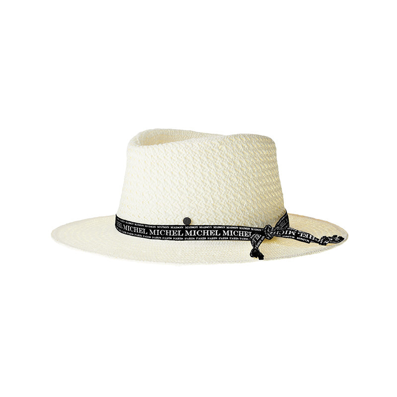 André - chapeau fedora en paille, roulable.