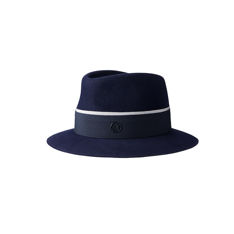 André - chapeau fedora enfant en feutre navy.