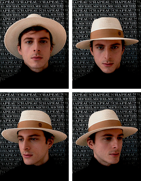 André - Fedora en paille naturelle avec un ruban beige