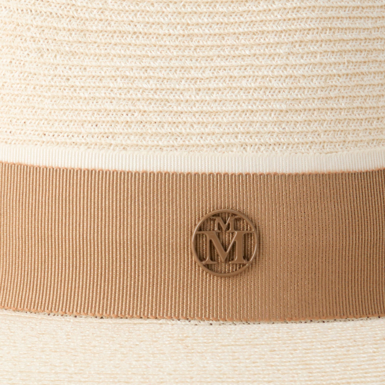 André - Fedora en paille naturelle avec un ruban beige
