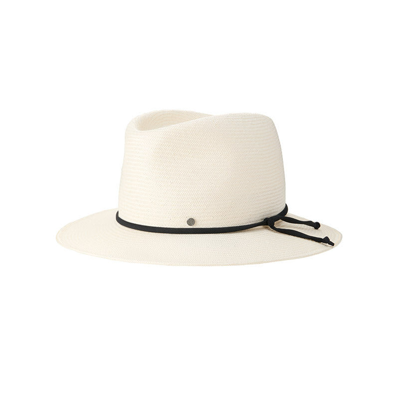 André - Fedora en paille naturelle pliable et un ruban noir