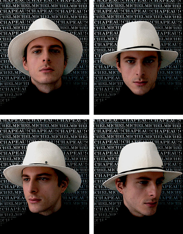 André - Fedora en paille naturelle pliable et un ruban noir