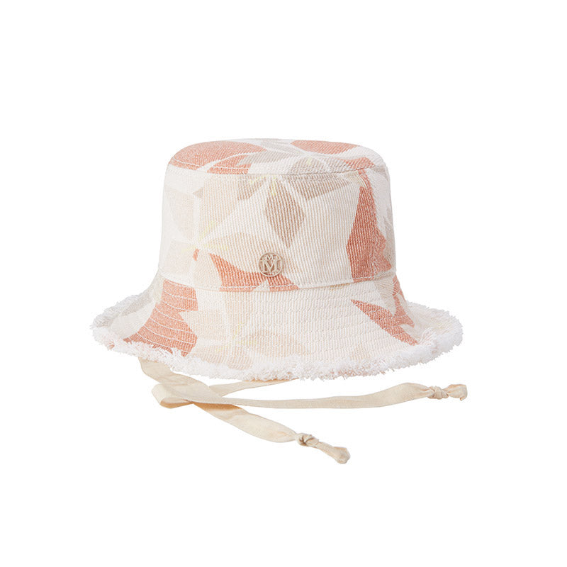 Angele - Bob en tissu imprimé multicolore inspiré par la fleur d'oranger avec une jugulaire.