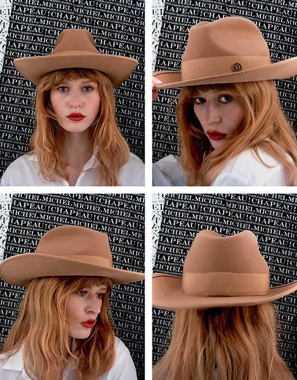 Austin - Chapeau cowboy en feutre camel