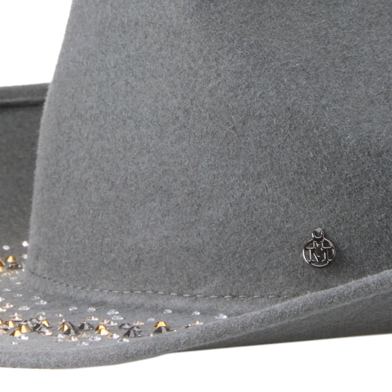 Austin - Chapeau cowboy en denim patchwork brodé de strass.