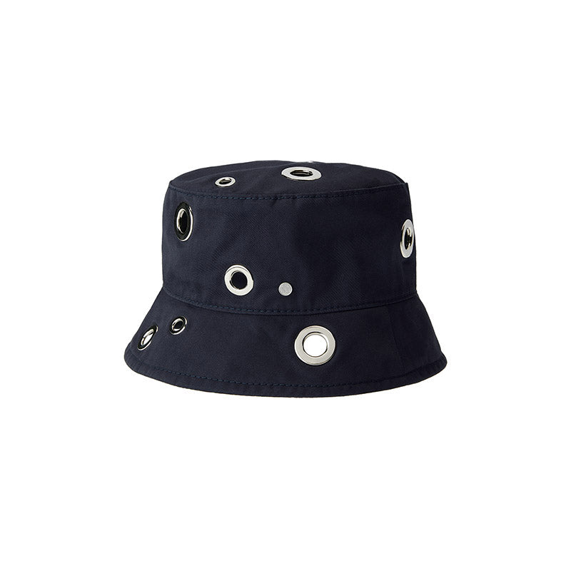 Axel - Bob en coton bleu marine avec des œillets argentés.