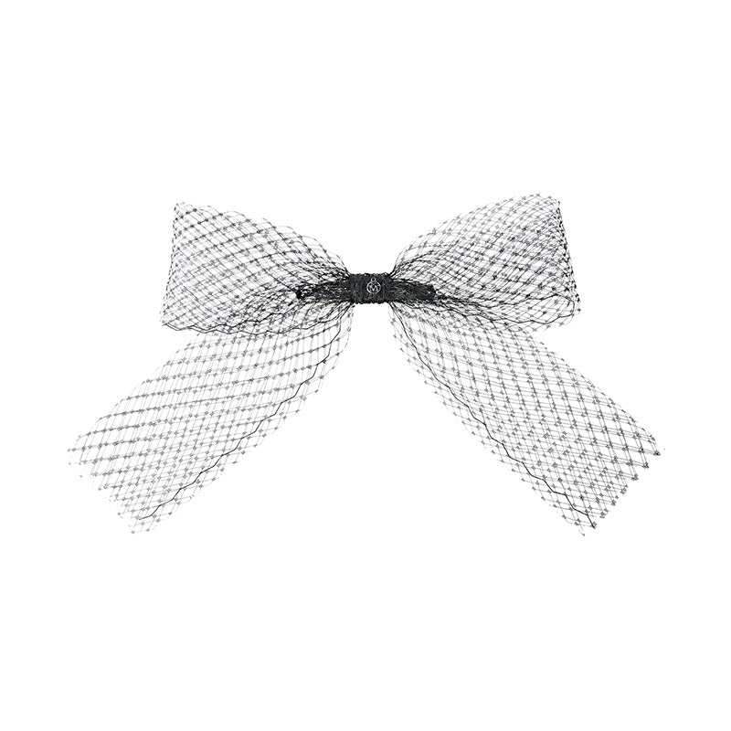 Aya - barrette avec un nœud noir en résille