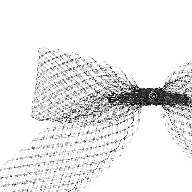 Aya - barrette avec un nœud noir en résille