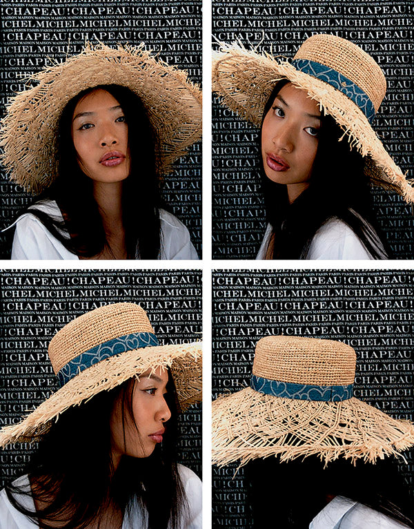 Capeline en paille raphia