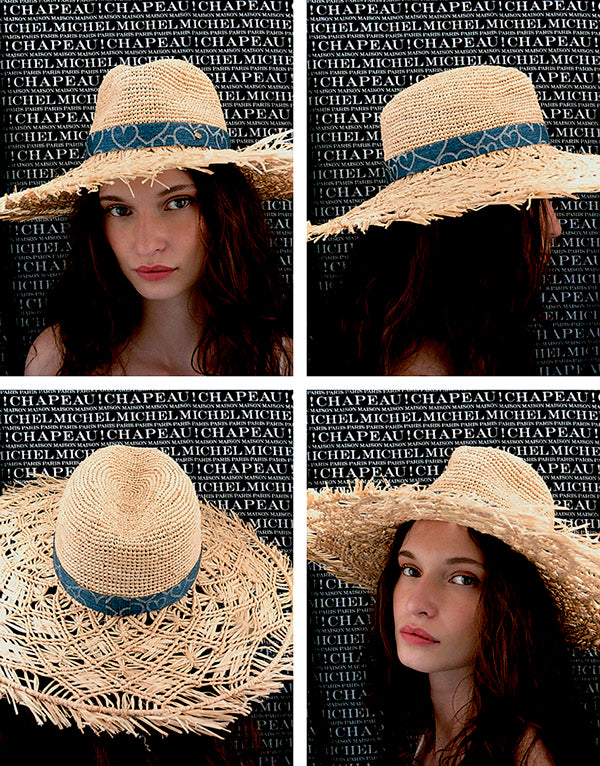 Capeline en paille raphia