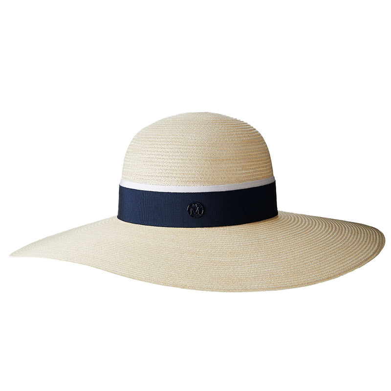 Blanche - capeline en chanvre et gros grain bleu marine.