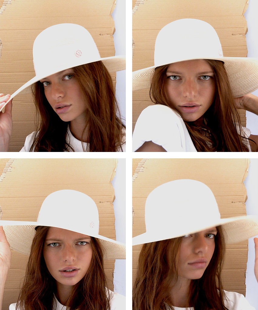 Blanche - capeline en chanvre et gros grain beige.
