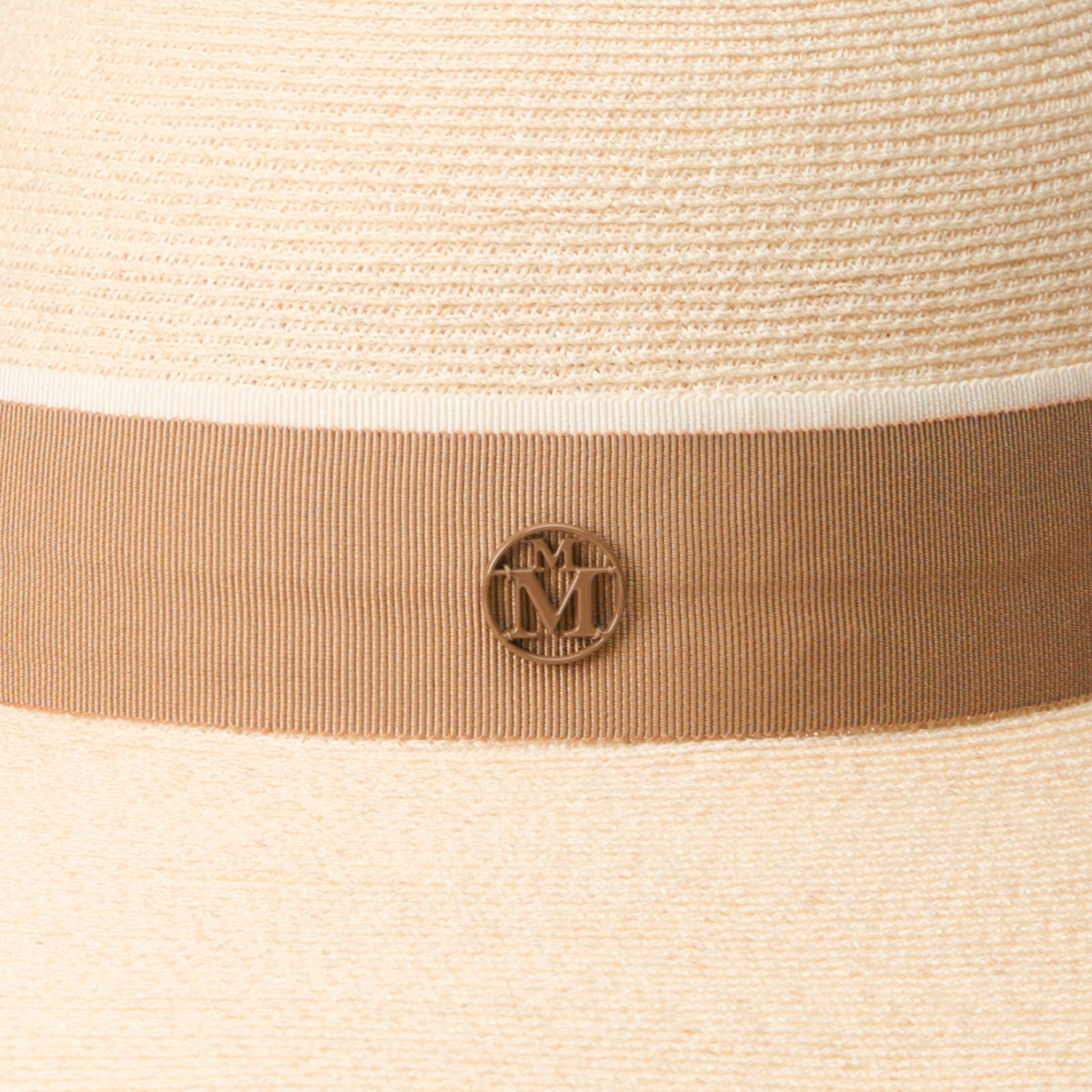 Blanche - Capeline en paille naturelle avec un ruban beige