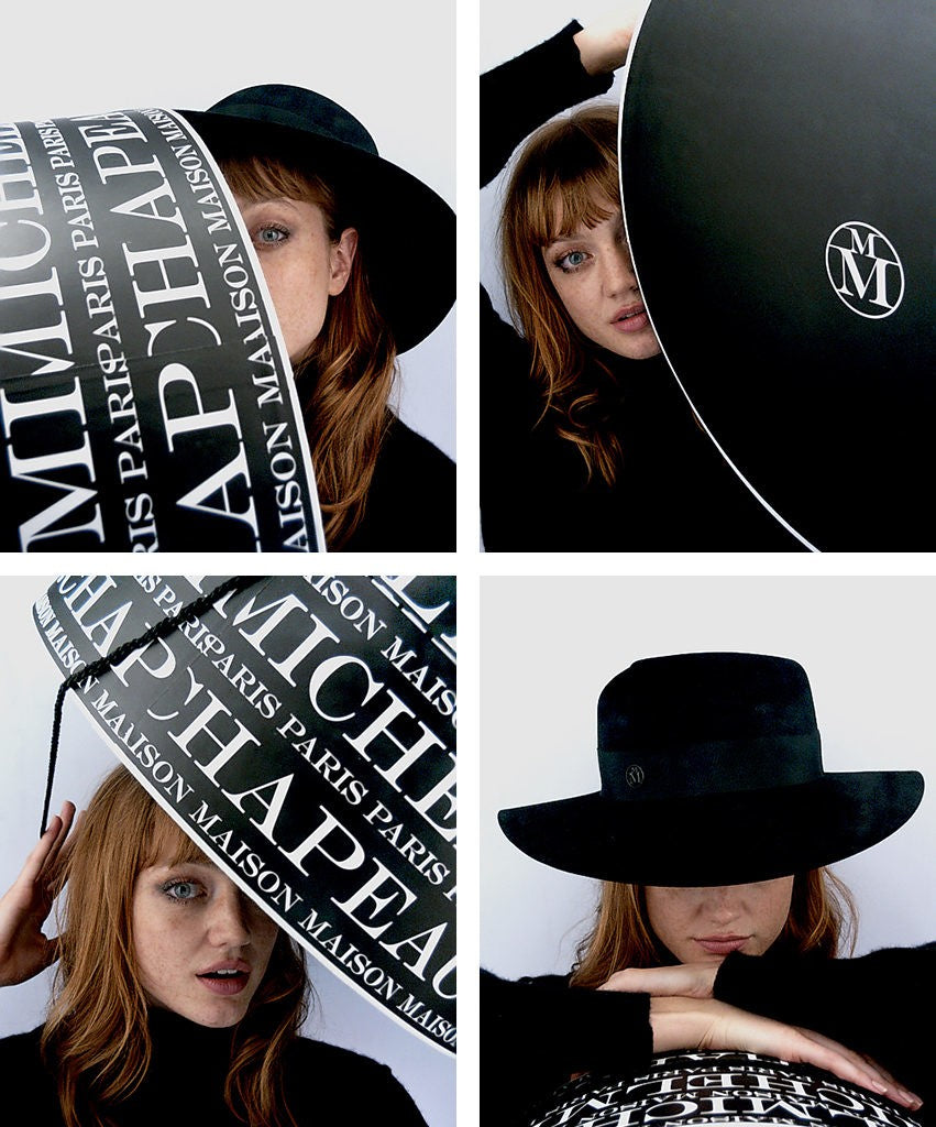 Boîte à chapeaux - recyclable, noire et basse, Ø 53 cm.