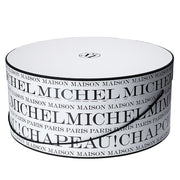 Boîte à chapeaux - recyclable, blanche et basse, Ø 53 cm.