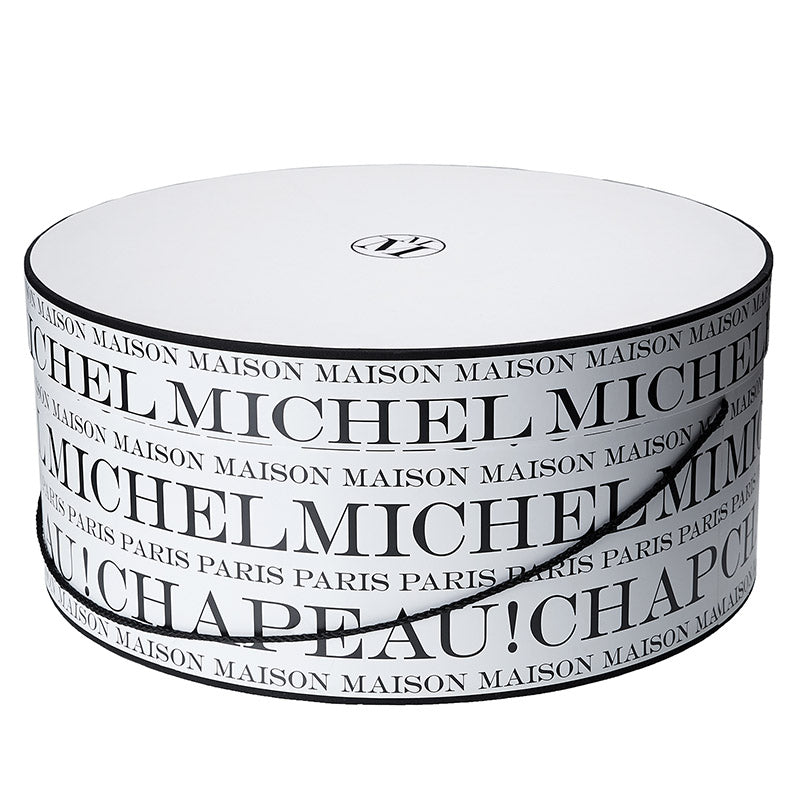 Boîte à chapeaux - recyclable, blanche et basse, Ø 53 cm.
