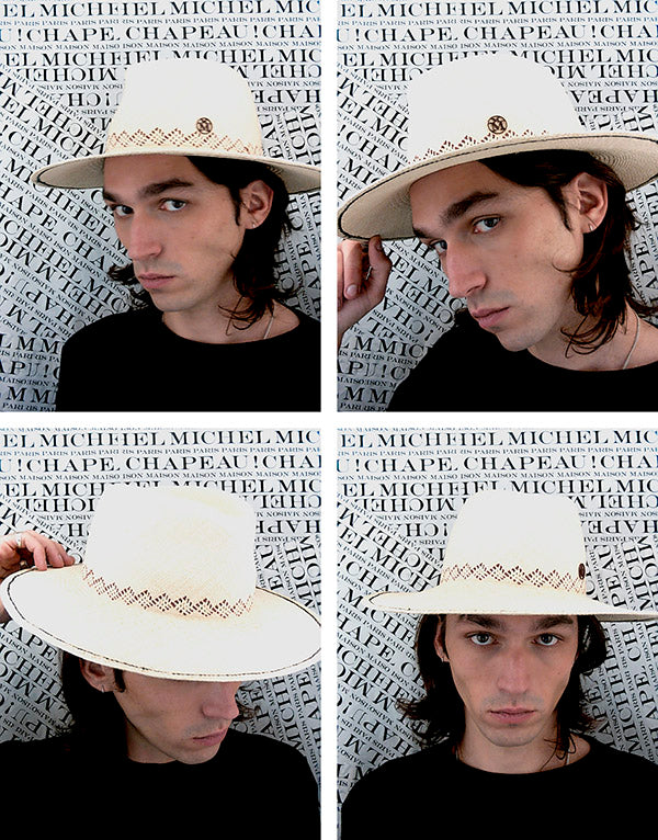 ハット Maison Michel Maison Michel Charles Bicolor Hat Maison Michel Charles bicolor wide-brimmed woven hat | The