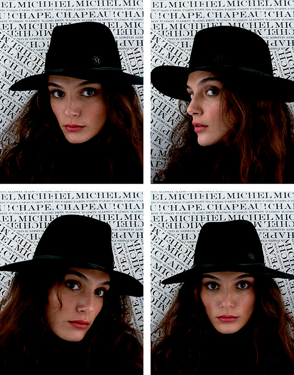 Charles - Fedora en feutre souple noir avec un noeud délicat.