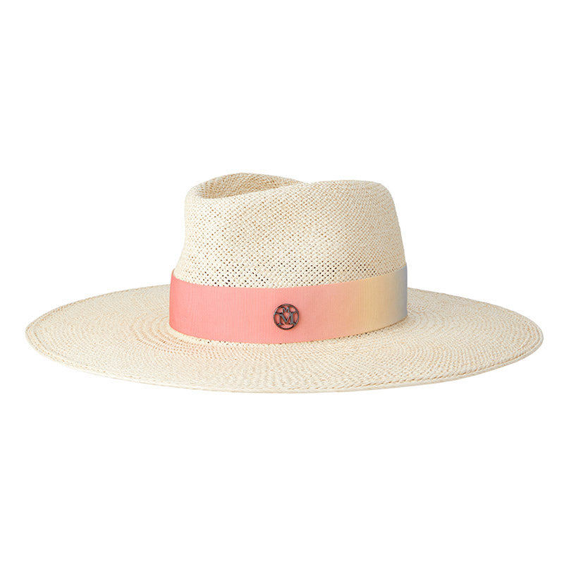 Charles - Fedora en paille brisa avec un ruban effet tie&dye coucher de soleil.