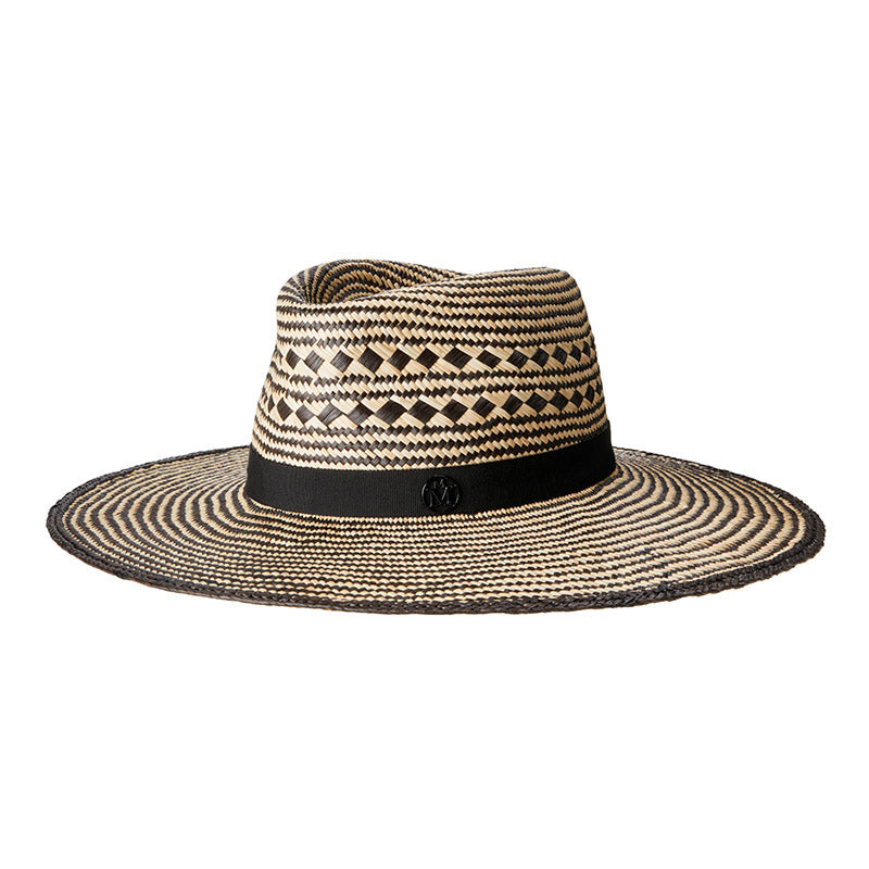 Charles - Fedora en paille brisa bicolore.