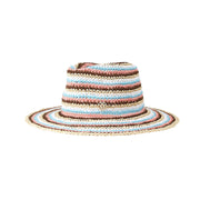 Charles - Fedora en paille de papier multicolore.