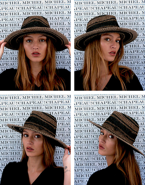 Charles - Fedora en paille multicolore.