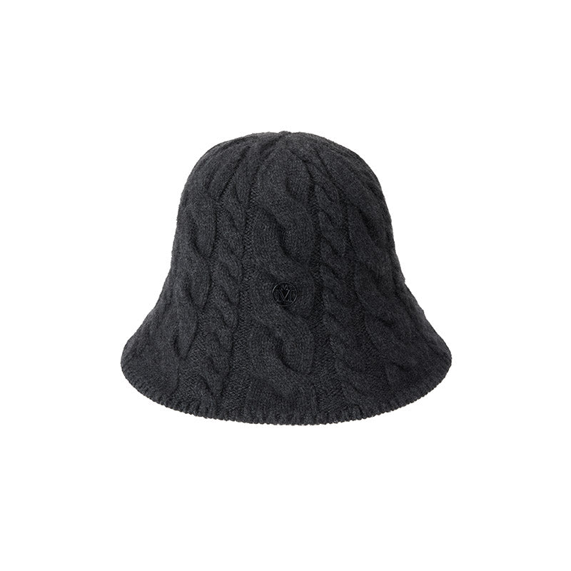 Clem - Bonnet en tissu cachemire gris charbon.