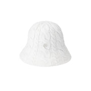 Clem - Bonnet en tissu cachemire blanc neige.