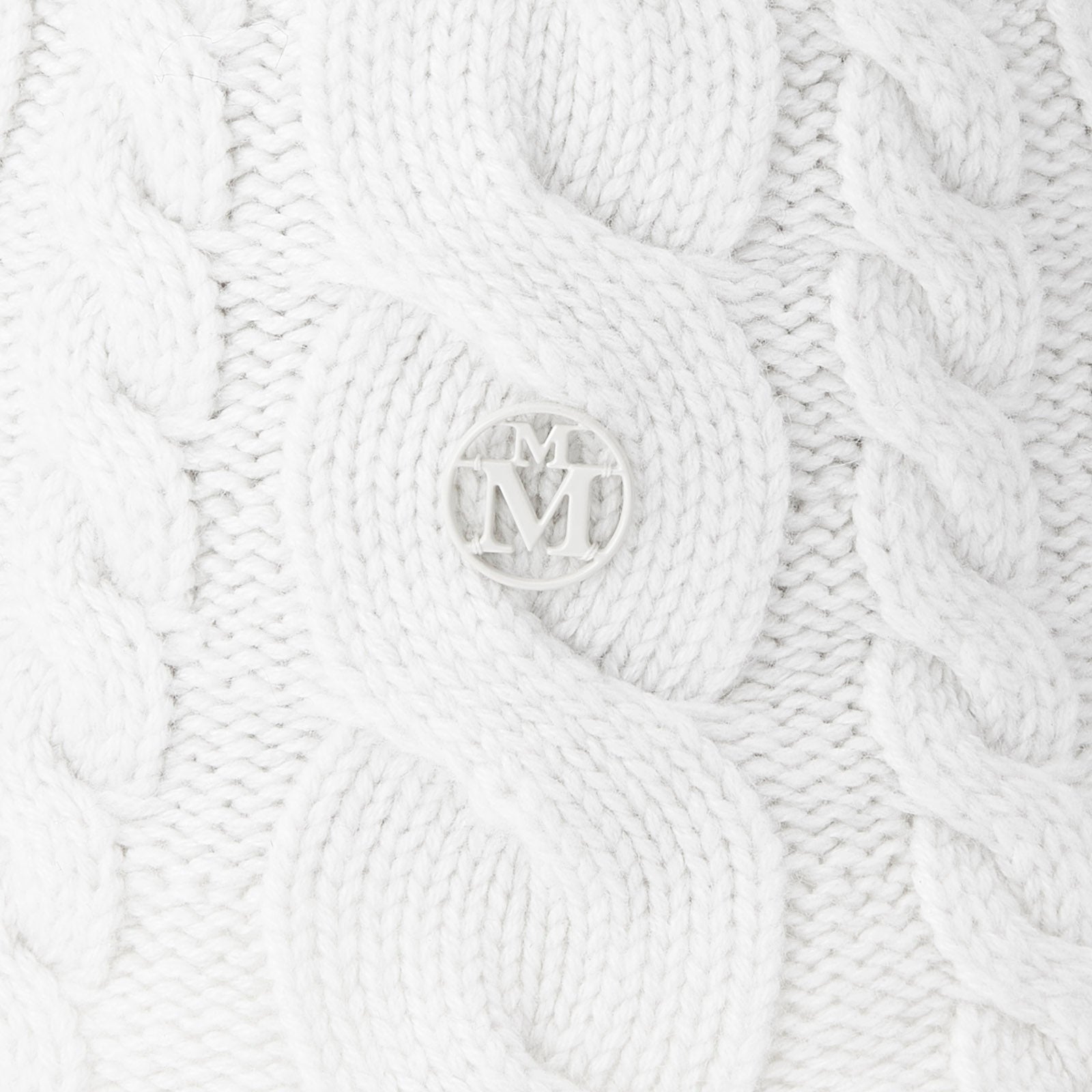 Clem - Bonnet en tissu cachemire blanc neige.
