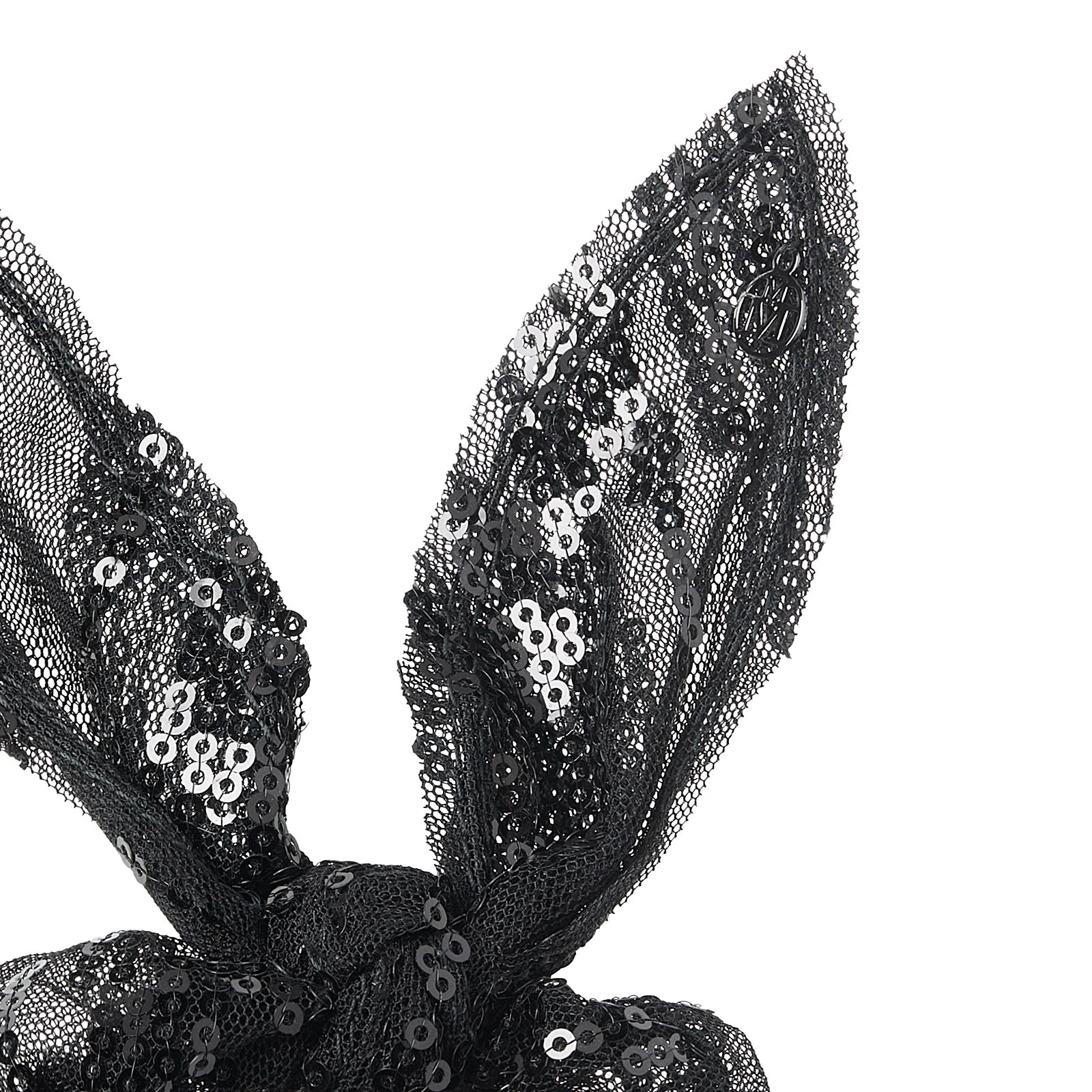 Dorothea - chouchou noir avec oreilles de lapins en tulle et sequins