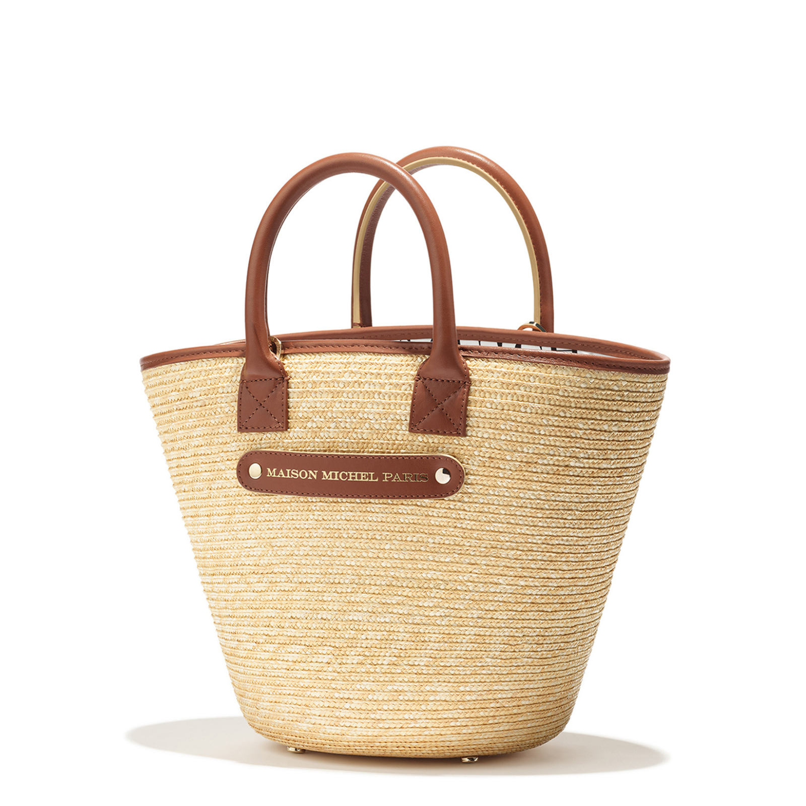 美品　MAISON MICHEL ベージュハット Mサイズ MAISON MICHEL メゾンミッシェル ハット ナチュラル ベージュ 黒
