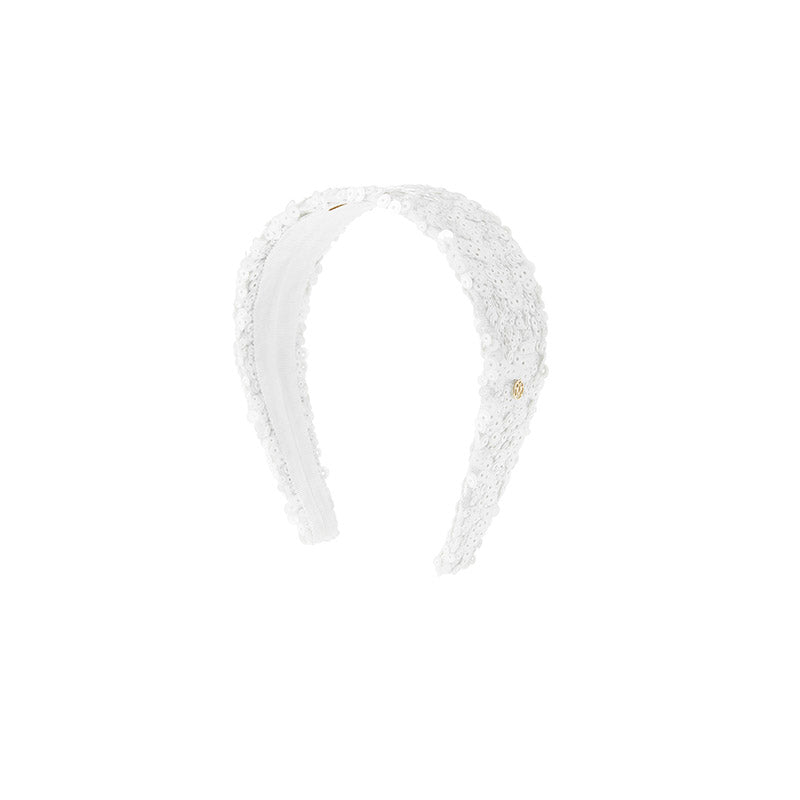 Elizabeth - Serre-tête en sequins blancs
