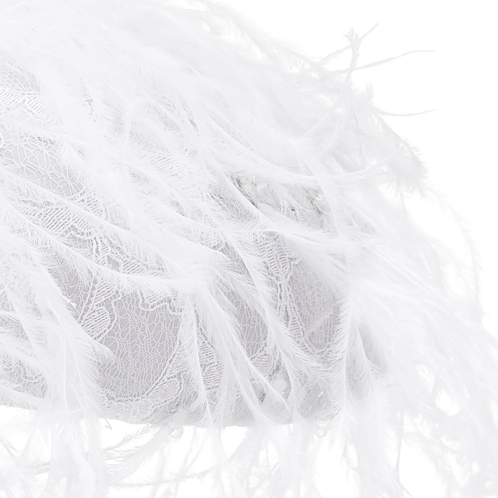 Emily - Béret en feutre de laine blanc avec plumes.
