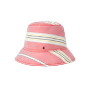 Fredo - Bob en tissu rayé rose, jaune et blanc.