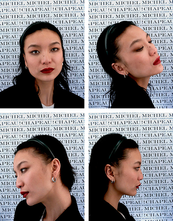 Hattaway - Accessoire de tête en cuir noir.