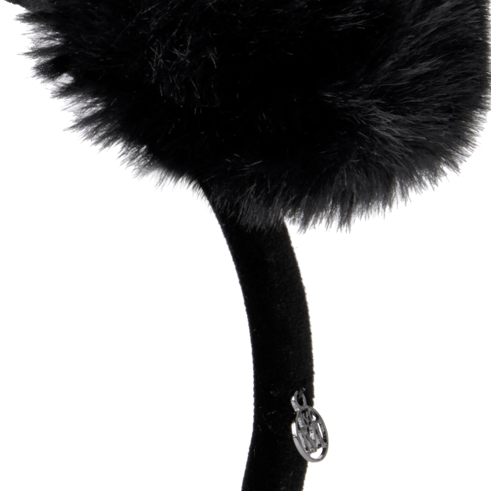 Heidi - Accessoire de tête en fausse fourrure noire.
