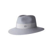 Henrietta - fedora en feutre de lapin pearl grey, waterproof.