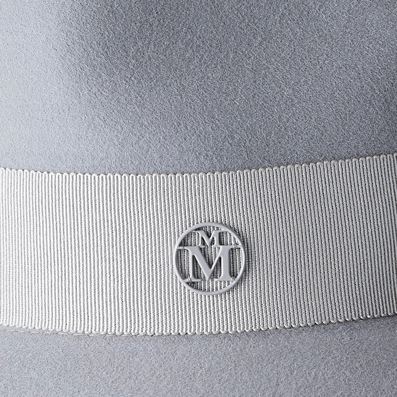 Henrietta - fedora en feutre de lapin pearl grey, waterproof.