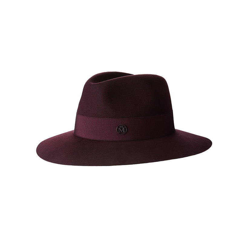 Henrietta - fedora en feutre bordeaux, waterproof.