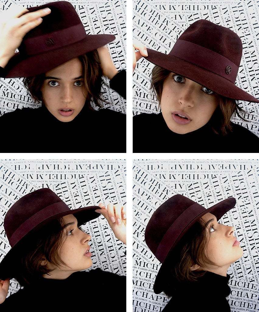 Henrietta - fedora en feutre bordeaux, waterproof.