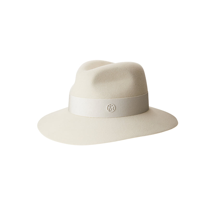 Henrietta - fedora en feutre blanc. waterproof.