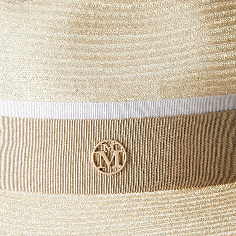 Henrietta - fedora en chanvre et gros grain beige.