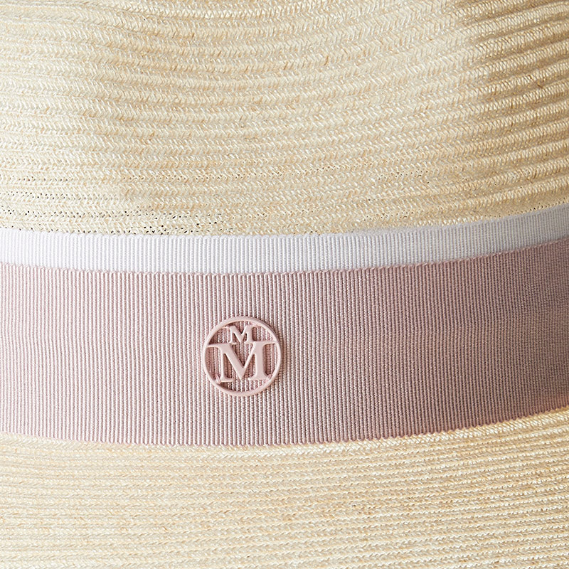Henrietta - fedora en chanvre et gros grain rose.