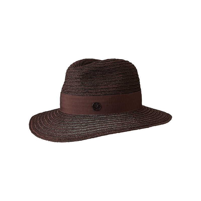 Henrietta - fedora en paille chocolat.