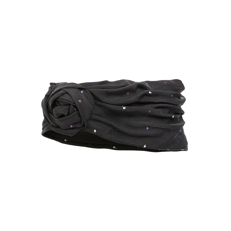 Hiromi - Turban en mousseline gris