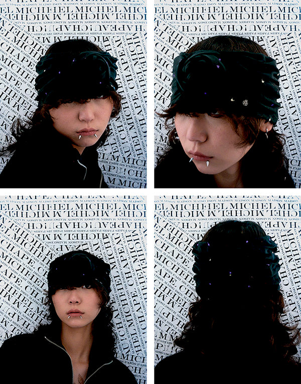 Hiromi - Turban en mousseline gris