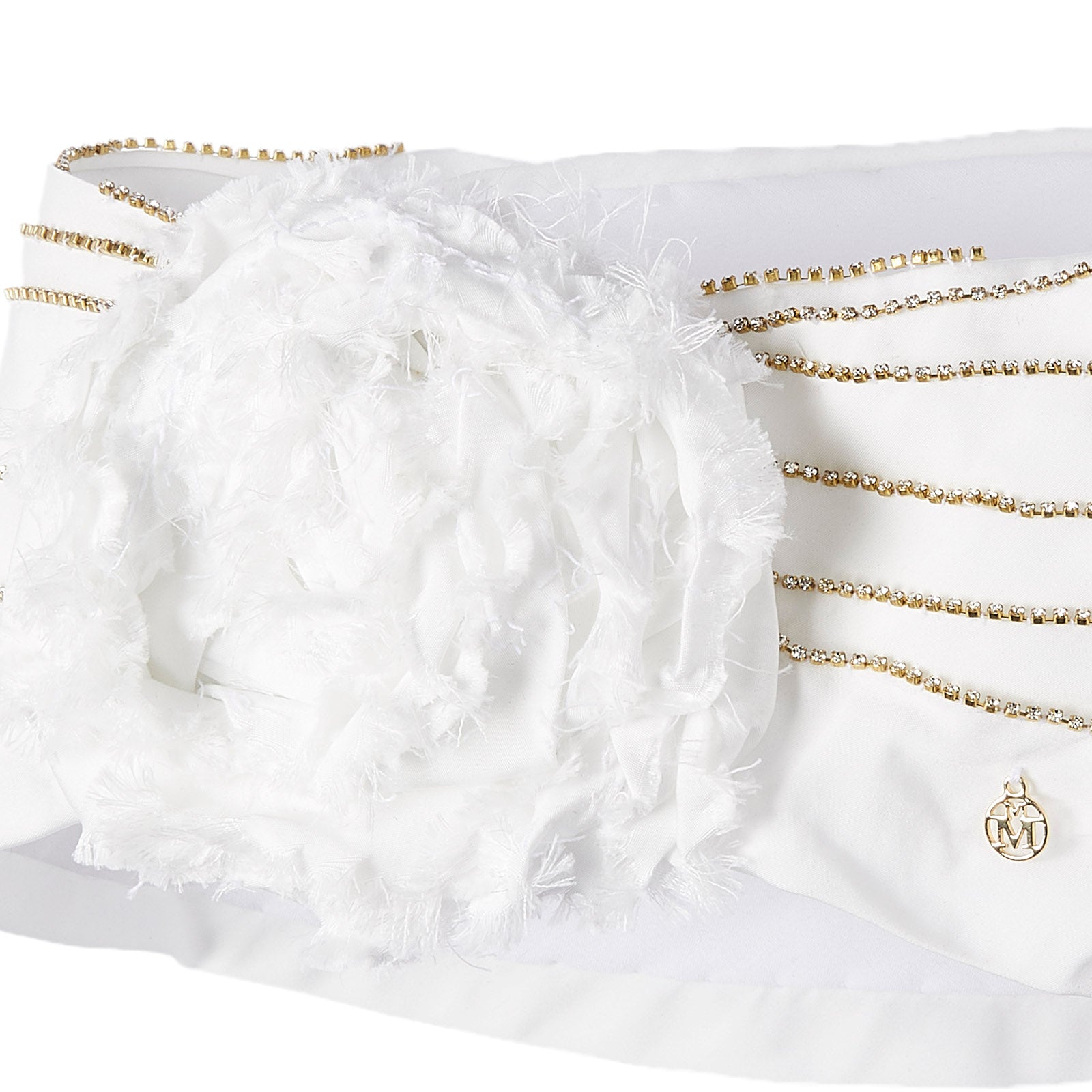 Hiromi - bandeau blanc avec fleur.