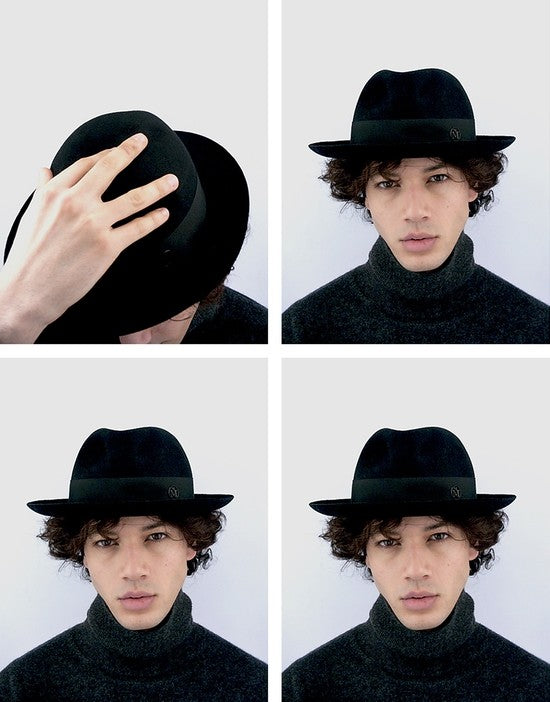 Jo - trilby en feutre de lapin noir, waterproof.
