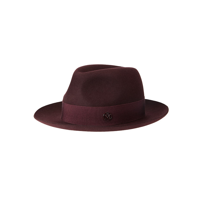 Jo - trilby en feutre de lapin rouge-noir, waterproof.
