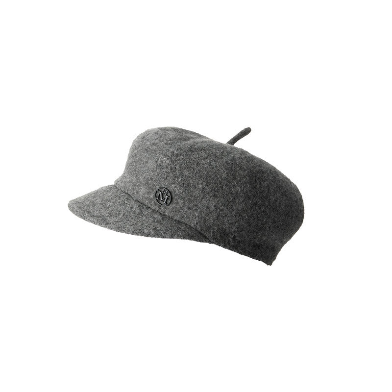 Juju - Casquette en laine feutrée grise.